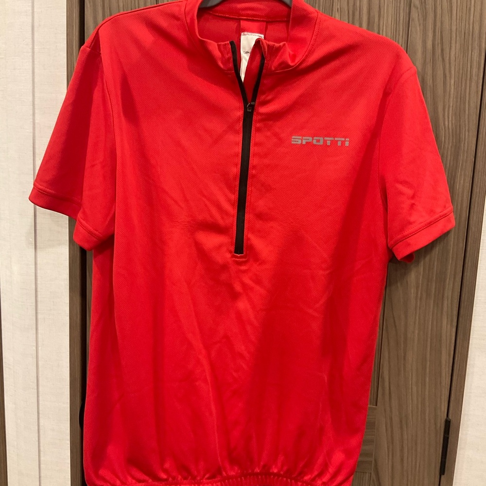 SPOTTI Mens Short Sleeve ZIP Neck Bicycle Shirt Some Wear/spots See Photo Large